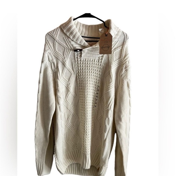 Weatherproof Vintage Cream Cable Knit Sweater Men's XL NWT - Picture 11 of 12